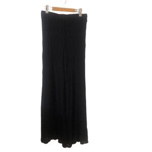 Bila Boho Chic Black Crochet Wide Leg Palazzo Pants Medium